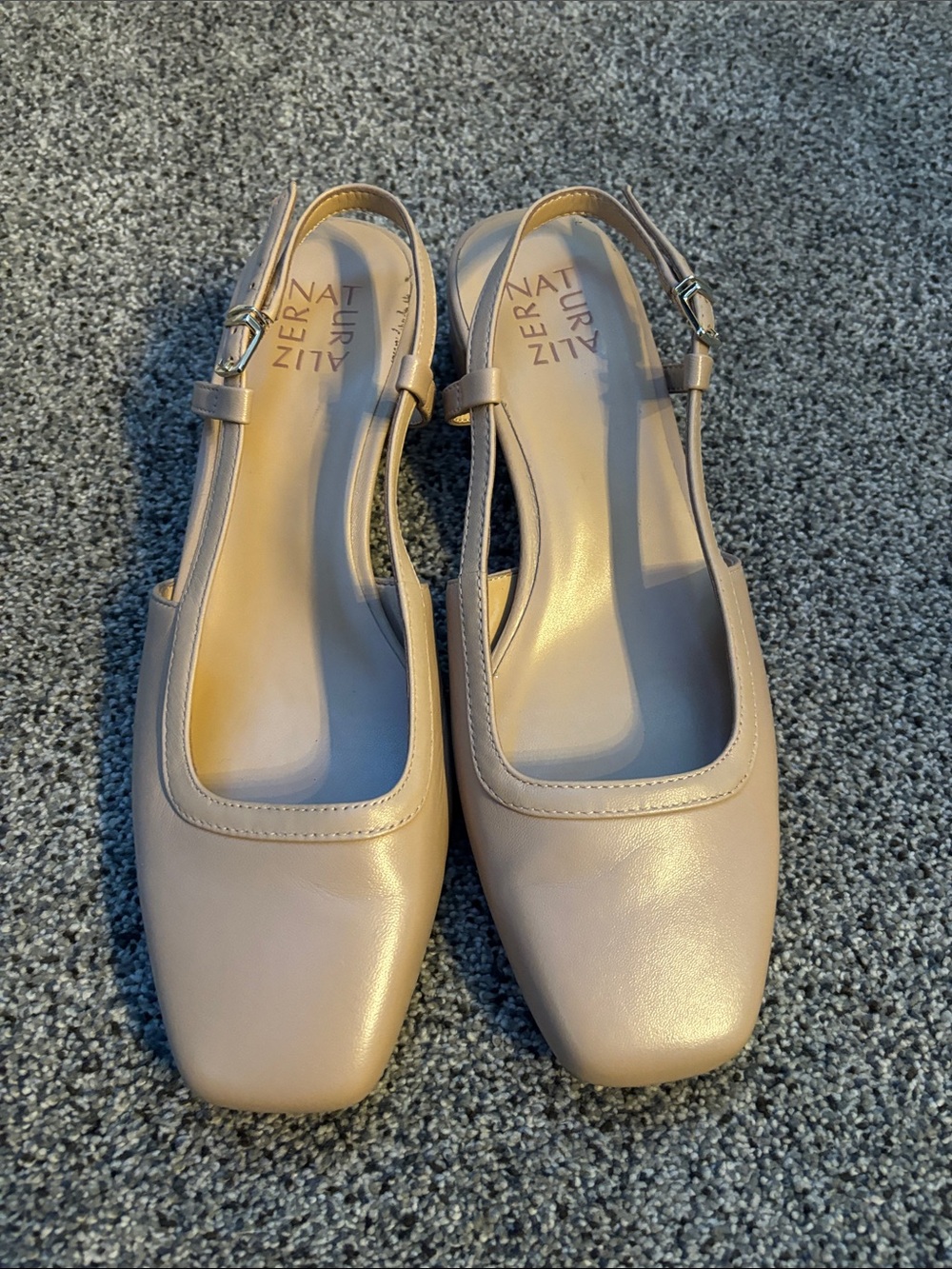 Naturalizer Beige Slingback Square-Toe Flats